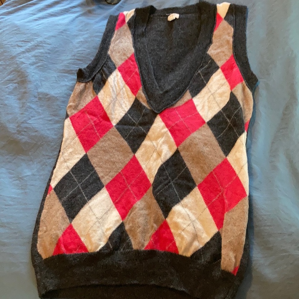 J Crew argyle sweater vest
